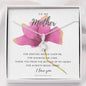 To My Mother Necklace - Pink Rose